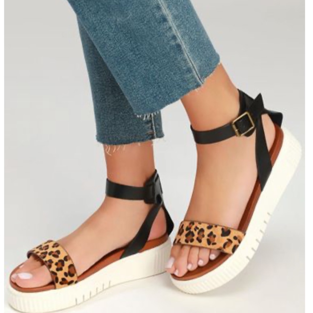 MIA Lunna Leopard Platform Sandals